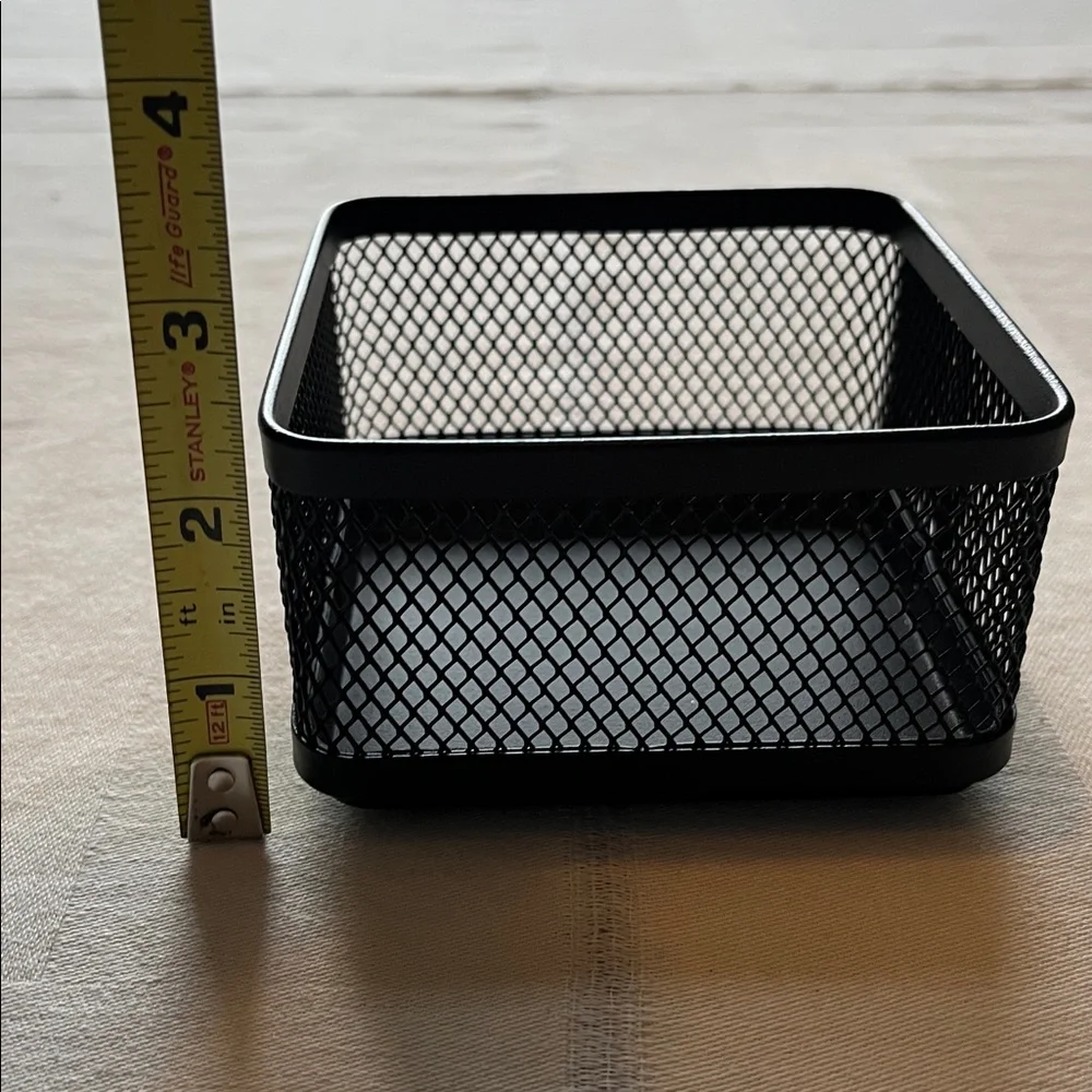 Metal Wire Black Mesh Desk Organizer Bins - Set of 2